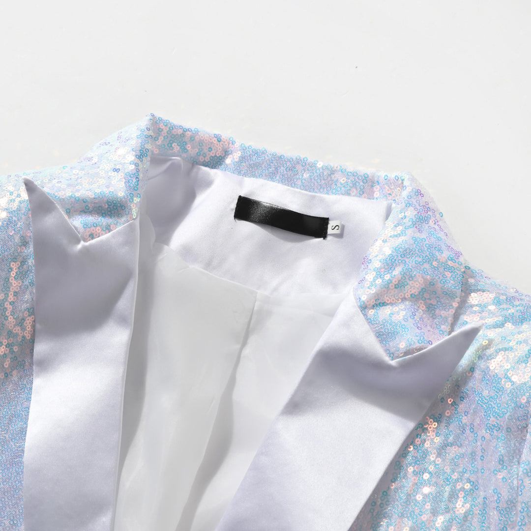Herren Glamouröser Paillettenblazer mit schimmerndem Effekt Aliams