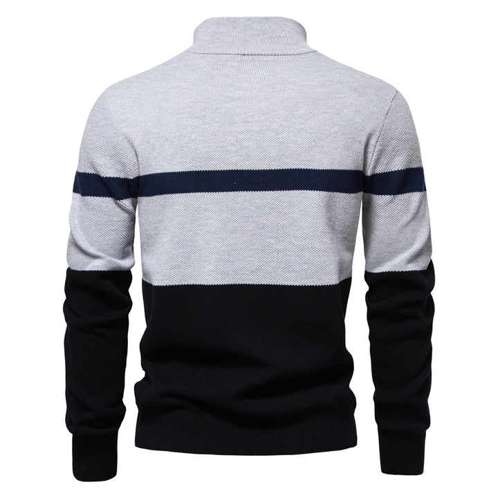 Herren Pullover mit Stehkragen und Zipper Aliams