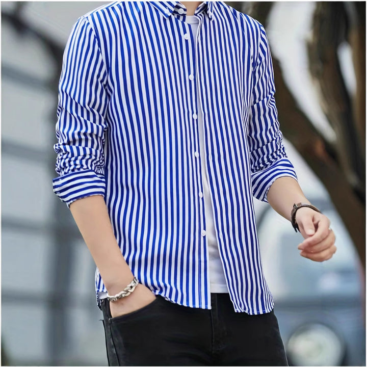 Herren gestreiftes Businesshemd Aliams