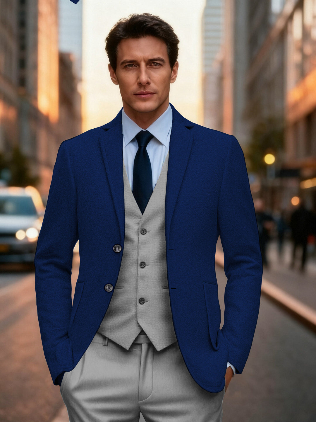 Herren klassischer einreihiger Blazer Aliams