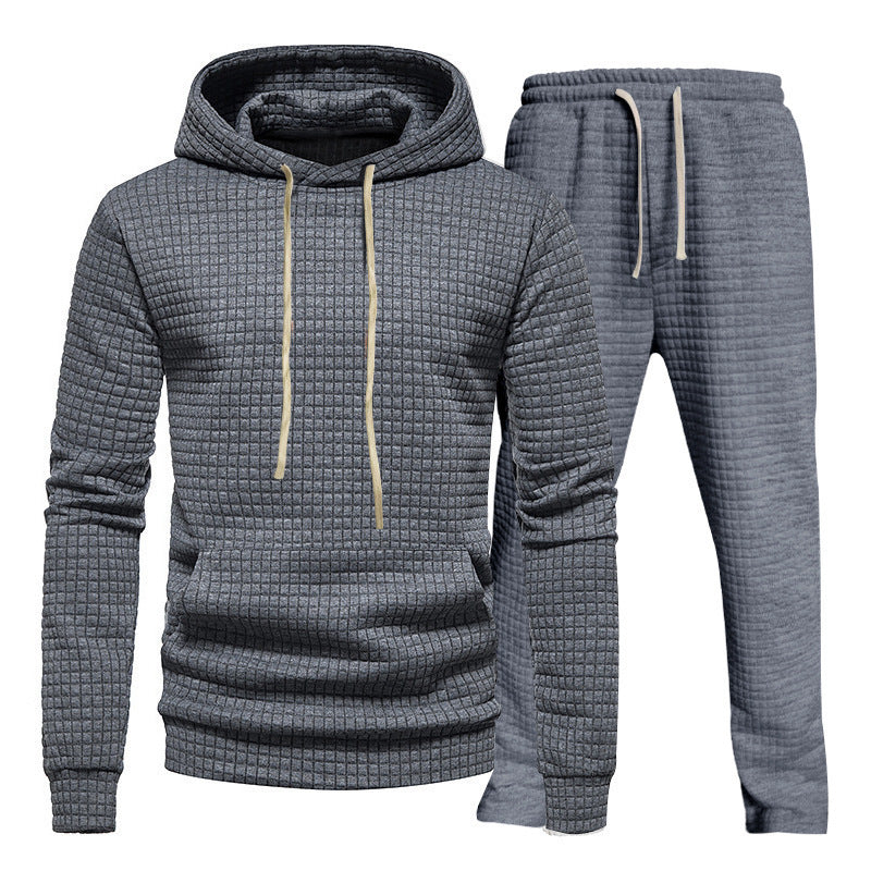 Herren Sportliches Hoodie-Set mit modischem Strukturdesign und elastischen Bündchen Aliams