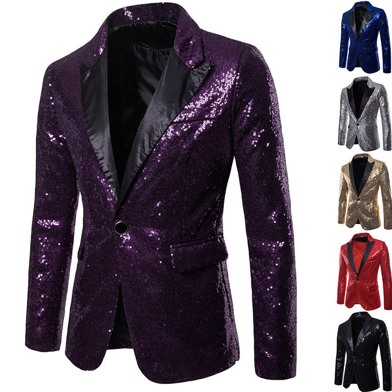 Herren Funktionsblazer mit Pailletten und klassischem Revers Aliams