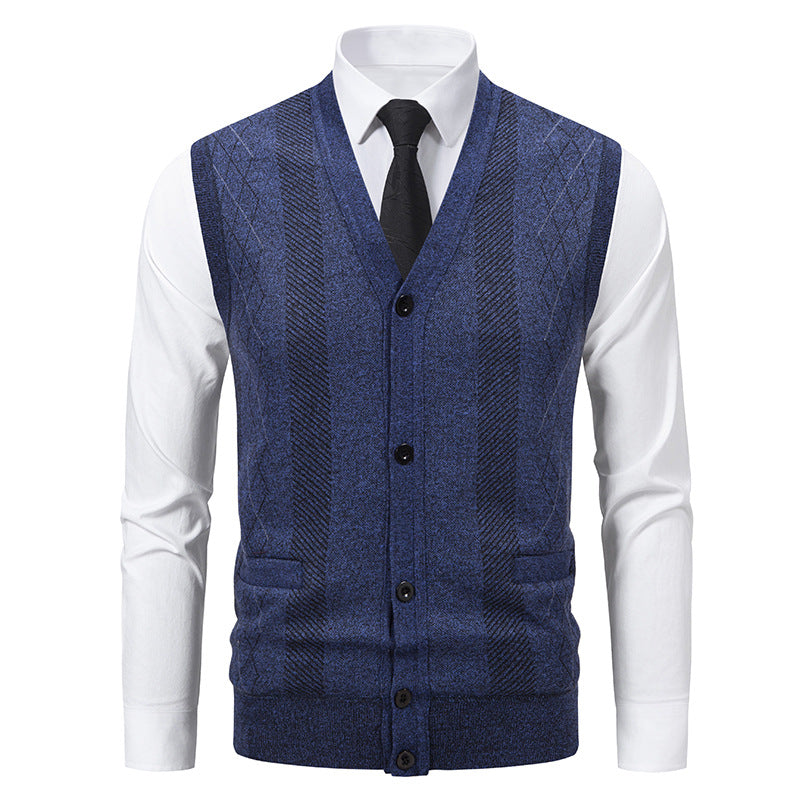 Herren elegante Weste mit strukturiertem Design und praktischen Taschen Aliams