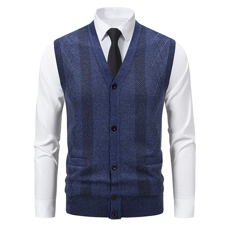 Herren elegante Weste mit strukturiertem Design und praktischen Taschen Aliams