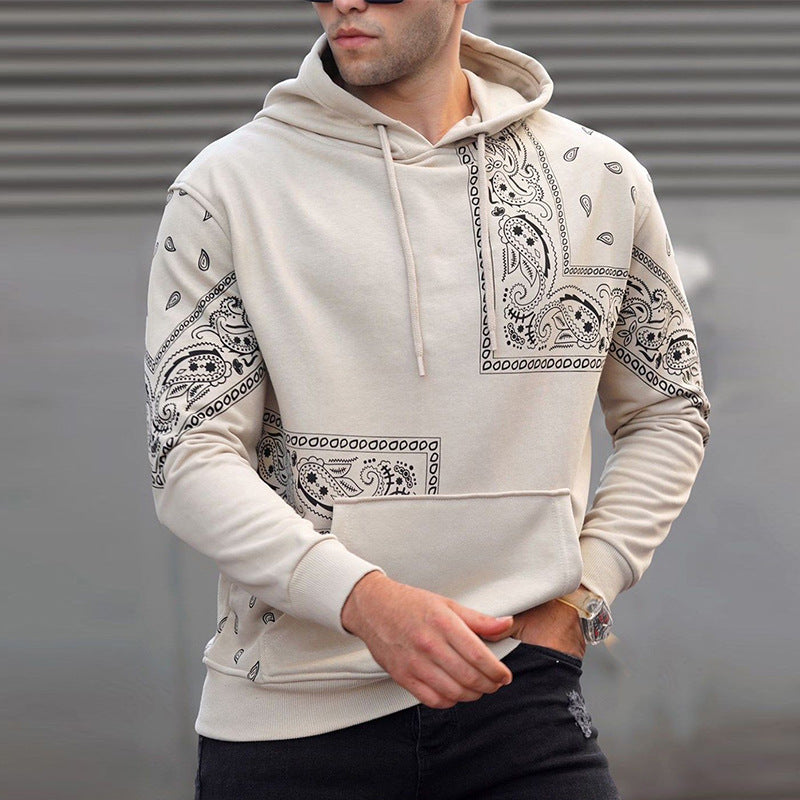 Herren sportlicher Hoodie mit asymmetrischem Bandana-Design Aliams