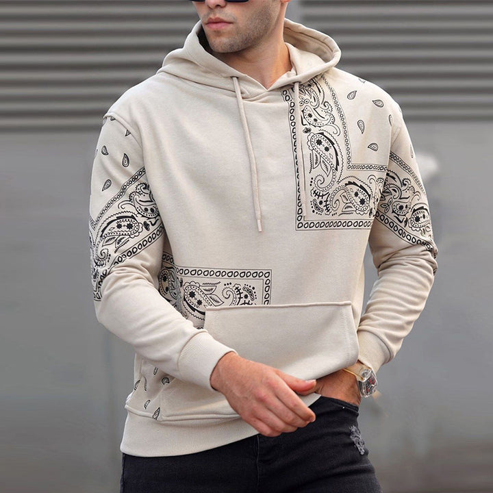 Herren sportlicher Hoodie mit asymmetrischem Bandana-Design Aliams