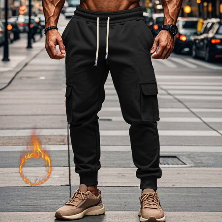 Herren Sportliche Cargo-Jogginghose mit elastischem Bund und praktischen Taschen Aliams