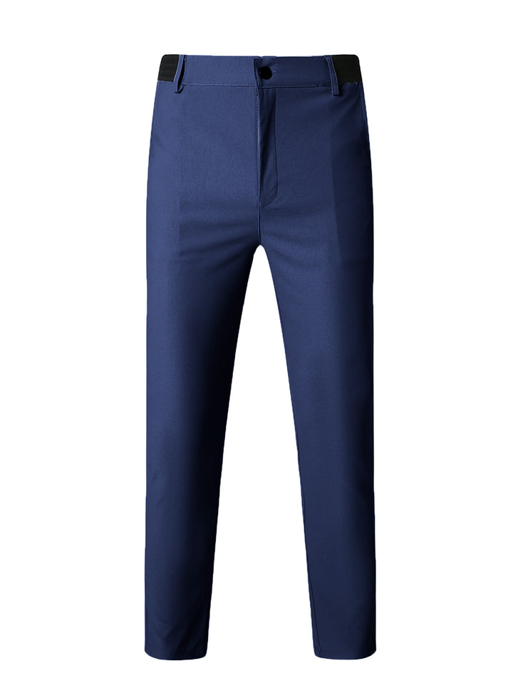 Herren elegante Slim-Fit Freizeithose mit elastischem Bund und klassischen Details Aliams