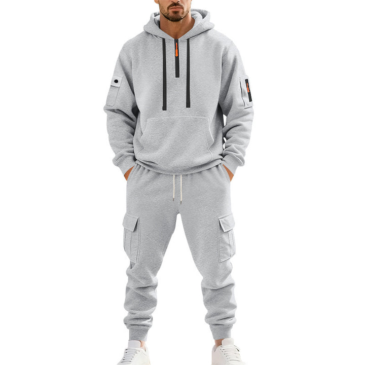 Herren stylischer Hoodie- und Cargo-Jogginganzug mit funktionalen Taschen Aliams