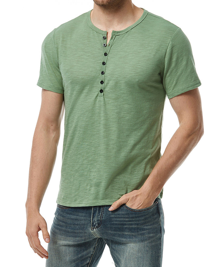 Herren Kurzarm Hemd mit Knopfleiste und modernem Schnitt Aliams