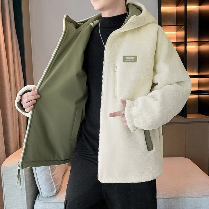 Herren isolierte Outdoor-Jacke mit abnehmbarer Kapuze und weicher Innenschicht Aliams