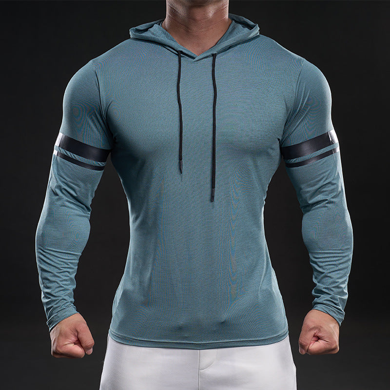 Herren sportliches Langarm-Hoodie-Shirt Aliams