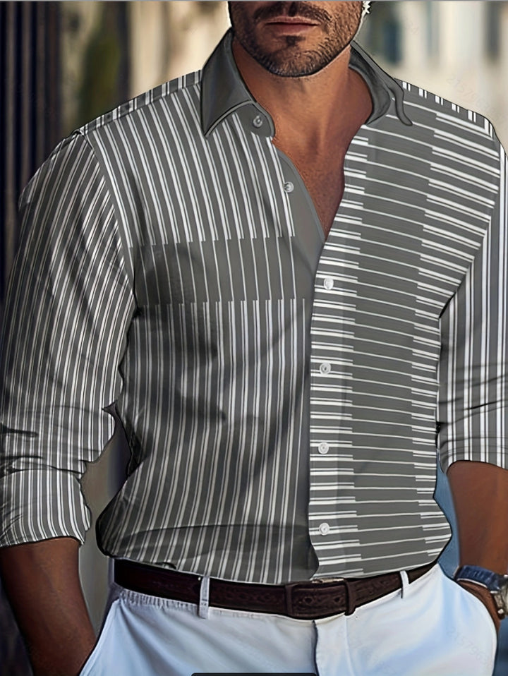 Herren Hemd mit modernem Pinsel-Muster Aliams