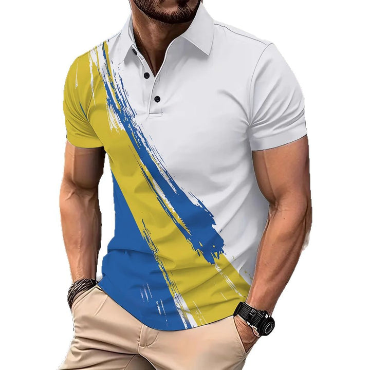 Herren Premium Poloshirt mit dynamischem Farbverlauf Aliams