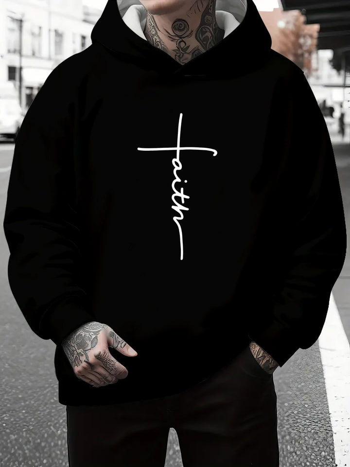 Herren Kapuzenpullover mit subtiler Farbverlauf-Optik und inspirierendem Schriftzug Aliams