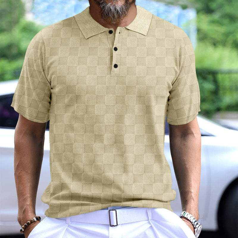 Herren Poloshirt mit strukturiertem Design und Knopfleiste Aliams