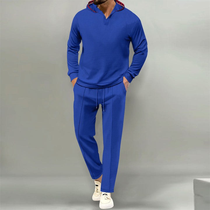 Herren bequeme Waffelstruktur Freizeitanzug Aliams