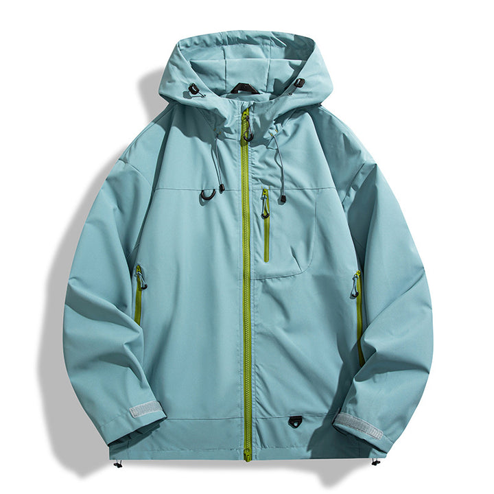 Herren wasserdichte Outdoor-Jacke mit Kapuze und atmungsaktiven Einsätzen Aliams