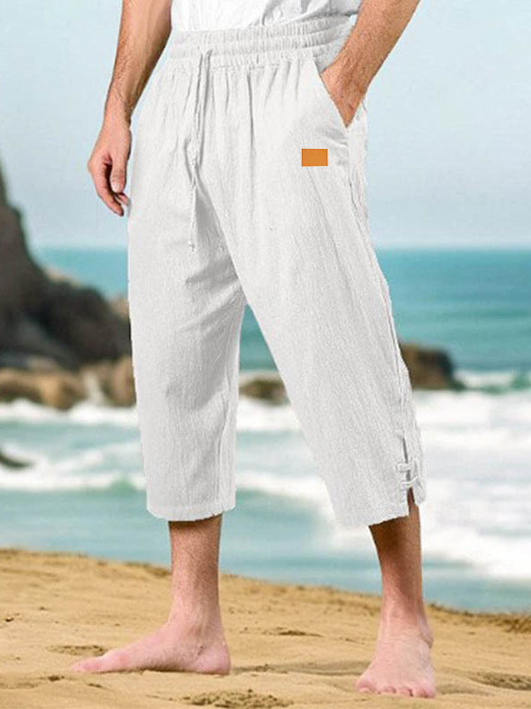Herren Freizeithosen aus atmungsaktiver Baumwolle mit verstellbarem Kordelzug Aliams