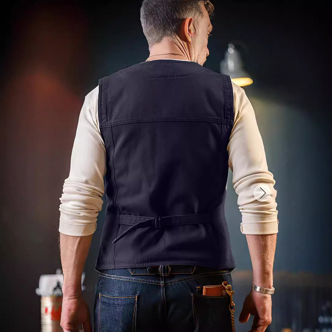 Herren komfortable Weste mit praktischen Taschen Aliams