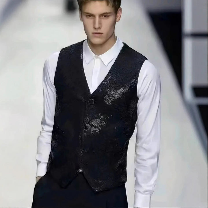 Herren Funkelnde Pailletten-Weste Aliams