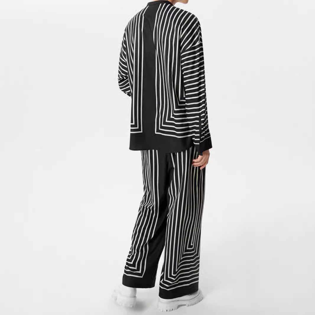 Damen Modernes Freizeit-Set mit geometrischem Muster Aliams