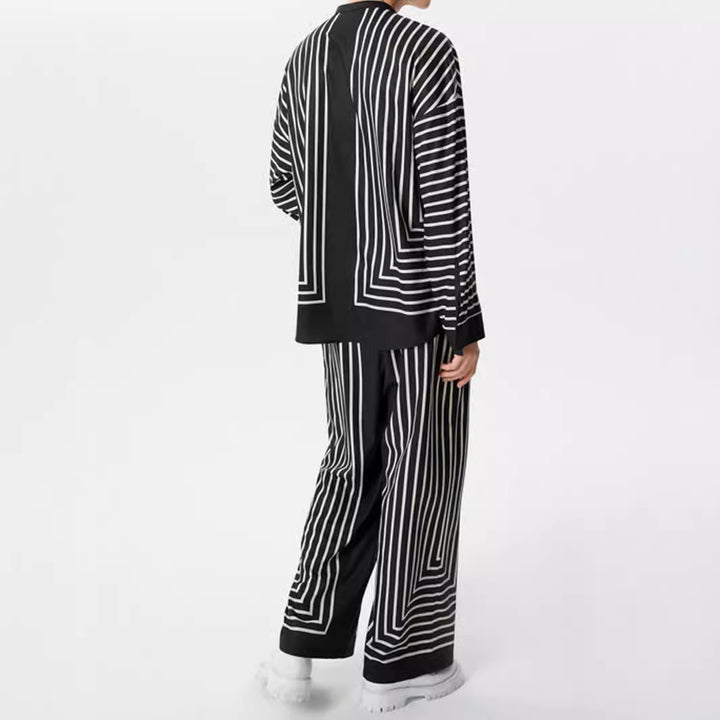 Damen Modernes Freizeit-Set mit geometrischem Muster Aliams