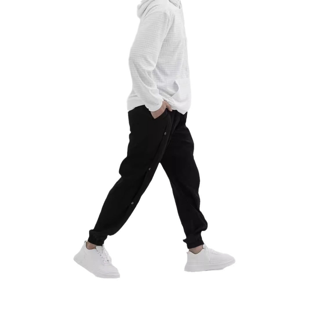 Herren Stylische Cargo-Hose mit praktischen Knöpfen und elastischem Bund Aliams