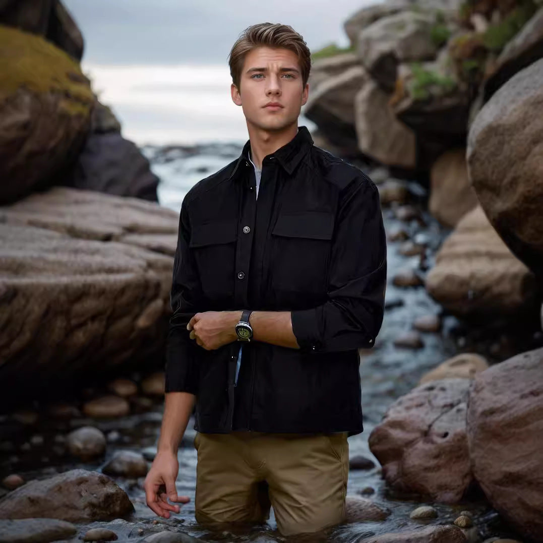 Herren praktische Freizeitjacke mit Brusttaschen und modernem Schnitt Aliams