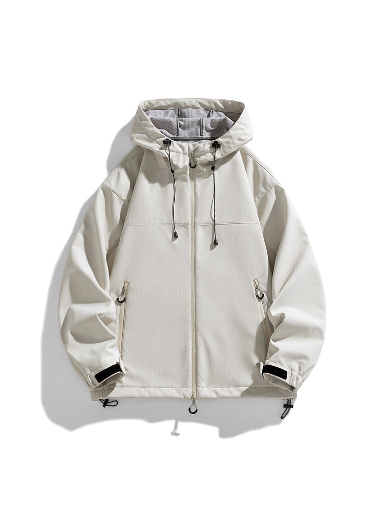 Herren funktionale und winddichte Outdoorjacke mit verstellbarer Kapuze Aliams