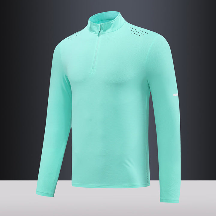 Herren Funktions-Langarmshirt mit Reißverschluss und atmungsaktivem Material Aliams