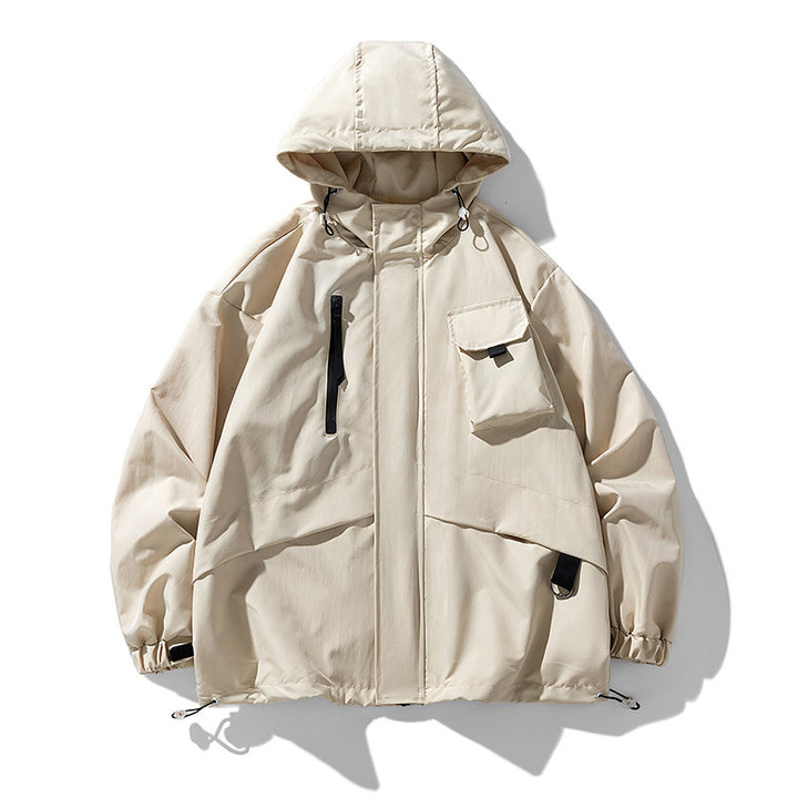 Unisex Funktionsjacke mit multifunktionalen Taschen und verstellbarem Kapuzenschutz Aliams