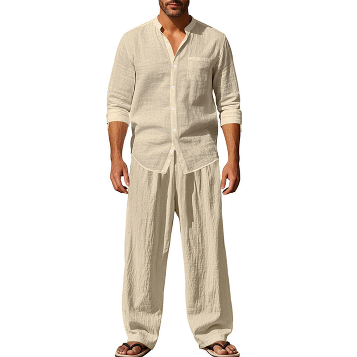 Herren luftiges Hemd- und Hosen-Set Aliams