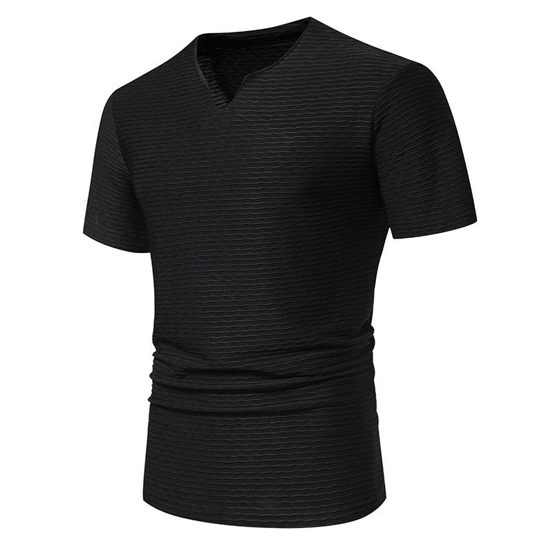 Herren V-Ausschnitt T-Shirt mit strukturiertem Design Aliams
