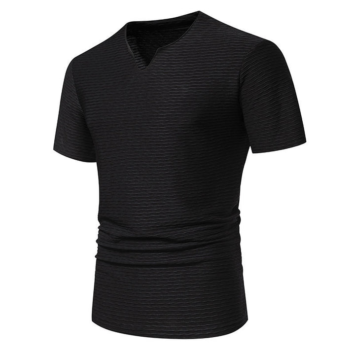 Herren V-Ausschnitt T-Shirt mit strukturiertem Design Aliams