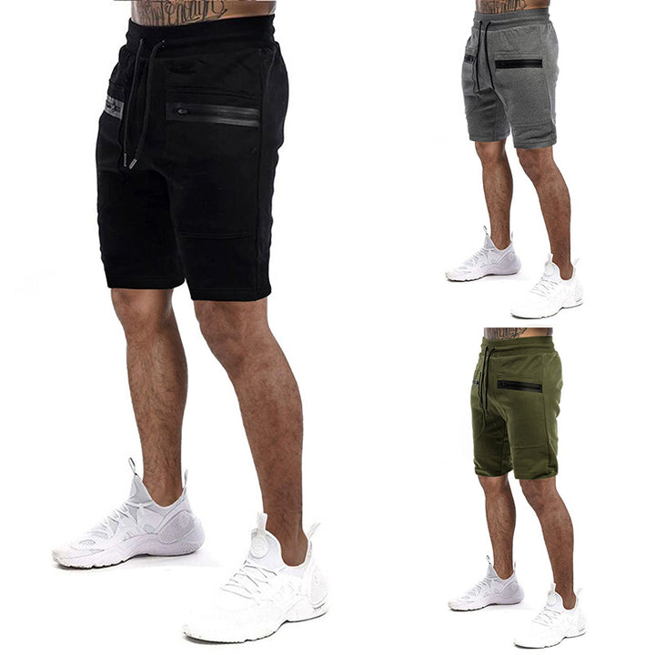 Herren Sportliche Shorts mit verstellbarem Bund und seitlichen Reißverschlusstaschen Aliams