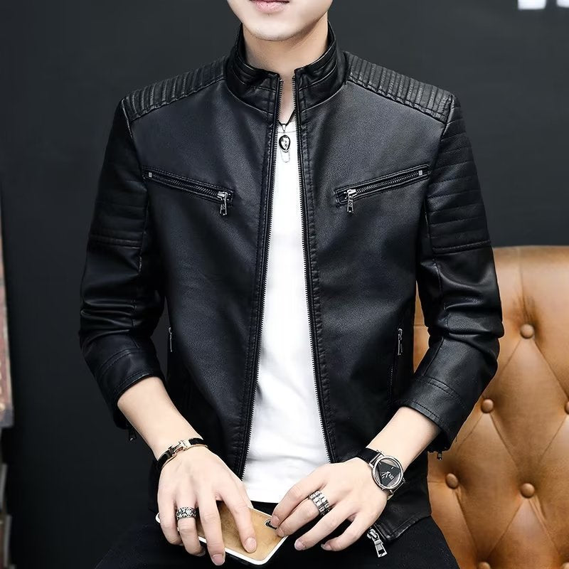 Herren stylische Lederjacke Aliams