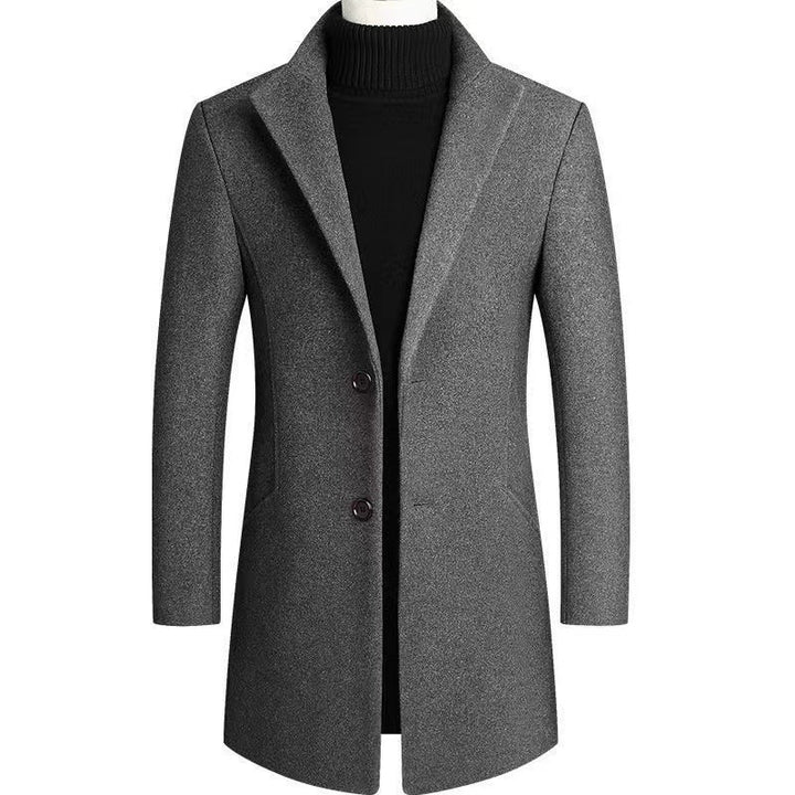 Herren eleganter Wollmantel mit modernem Schnitt und klassischen Details Aliams