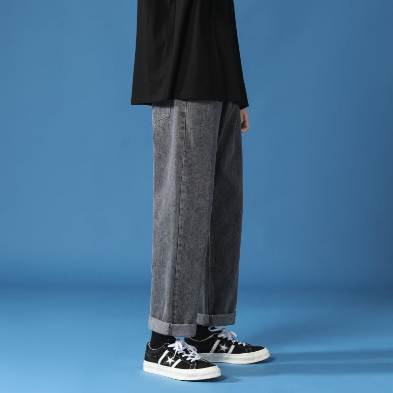 Herren Hoch geschnittene Relaxed-Fit Jeans Aliams