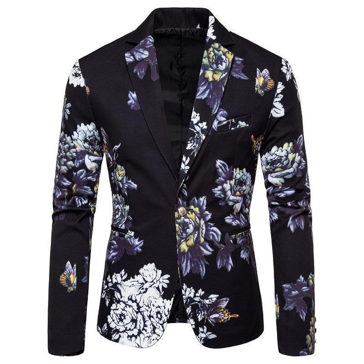 Herren eleganter Blazer mit floralen Muster Aliams