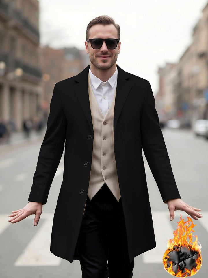 Herren eleganter Langmantel mit modernem Schnitt und optimalem Tragekomfort Aliams