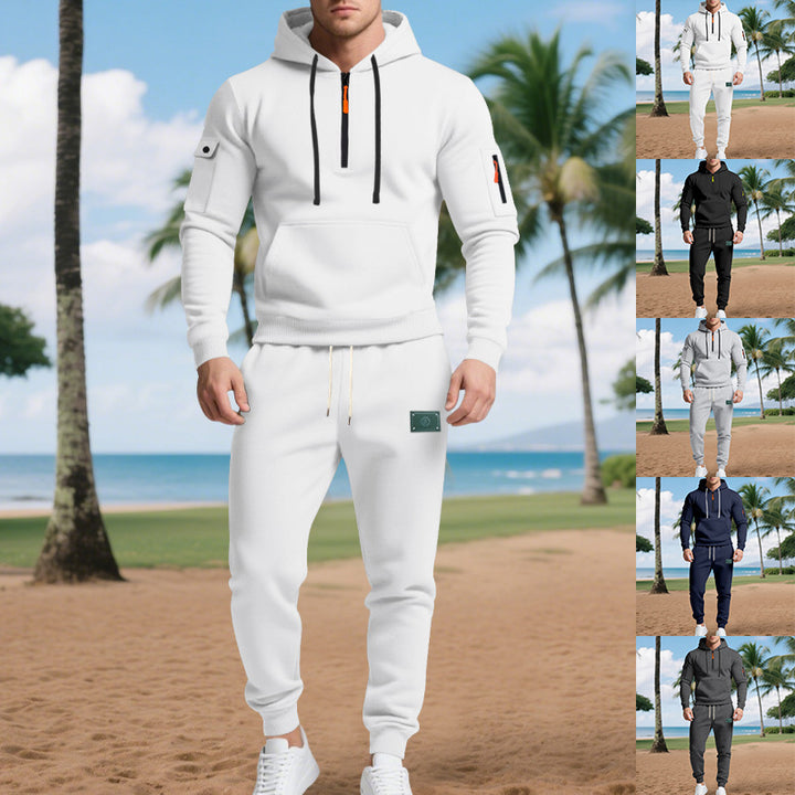 Herren Sportliches Hoodie- und Jogginganzug-Set mit atmungsaktiven Eigenschaften und praktischen Taschen Aliams