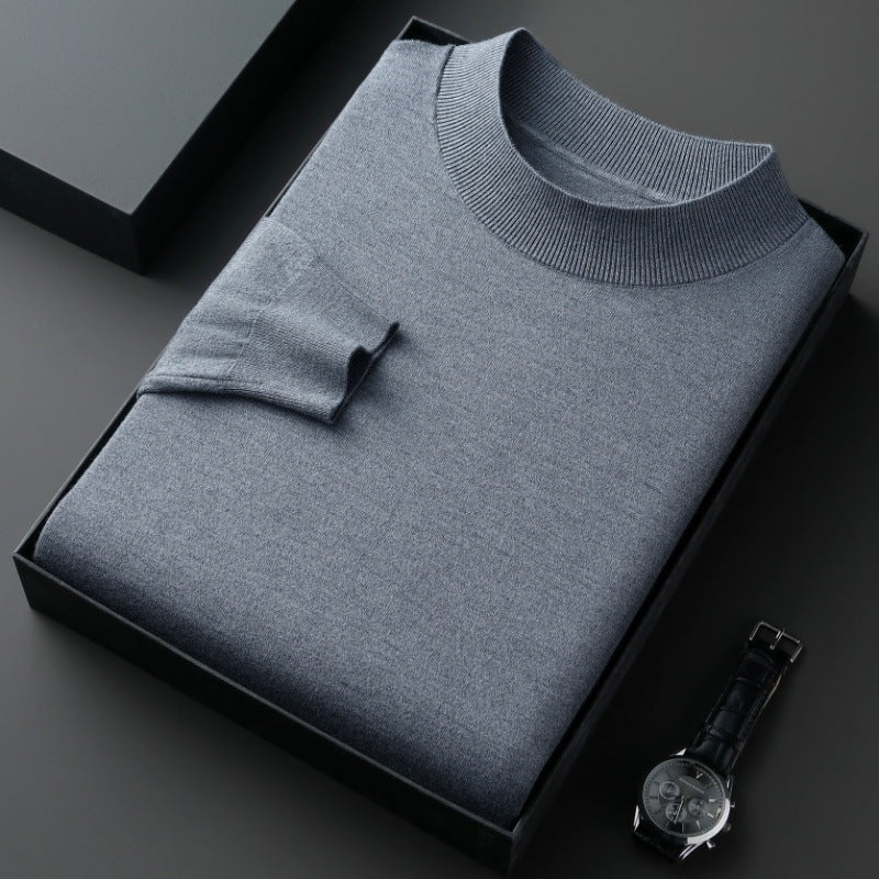 Herren eleganter Rundhalspullover aus feiner Baumwollmischung Aliams