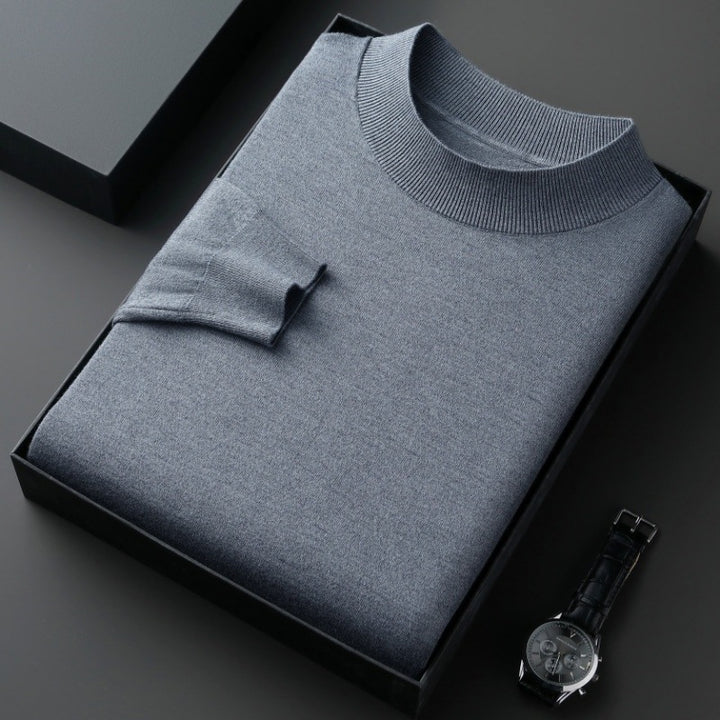 Herren eleganter Rundhalspullover aus feiner Baumwollmischung Aliams
