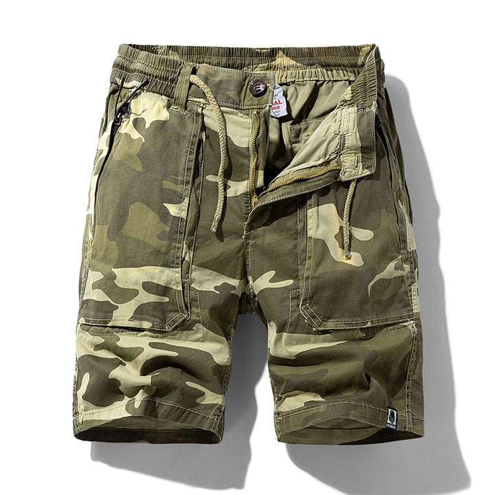 Herren Cargoshorts mit elastischem Bund und multifunktionalen Taschen Aliams