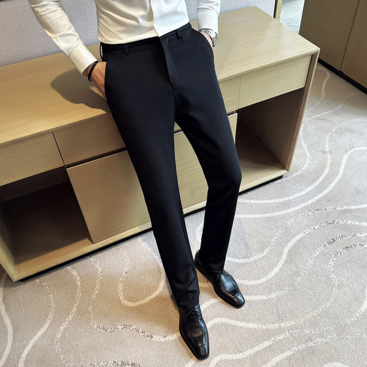 Herren elegante Anzughose aus leichtemStretchmaterial mit seitlichen Taschen Aliams