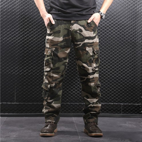 Herren Cargo-Hose mit multifunktionalen Taschen und modischem Camouflage-Design Aliams