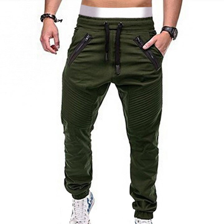 Herren Cargo-Hose mit Reißverschlusstaschen und Rippstrickdetails Aliams