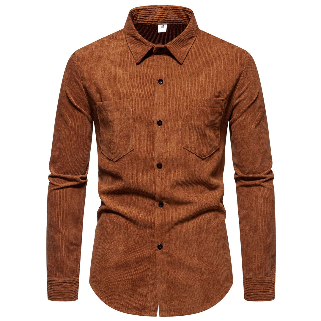 Herren Hemd aus hochwertigem Cord mit klassischem Schnitt und praktischen Brusttaschen Aliams