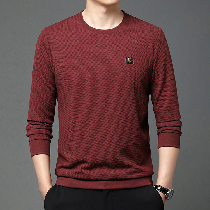 Herren hochwertiger Rundhals-Pullover mit strukturiertem Gewebe und modischem Design Aliams